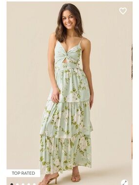 ALTAR’D STATE Black Floral Tiered Maxi Dress